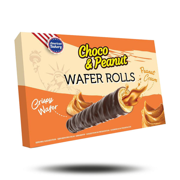 American Bakery Choco & Peanut Wafer Rolls (120g)