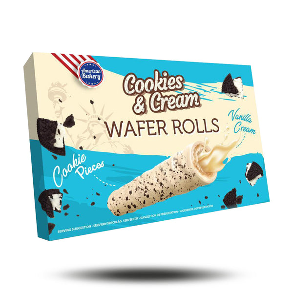 American Bakery Cookies & Cream Wafer Rolls (120g)